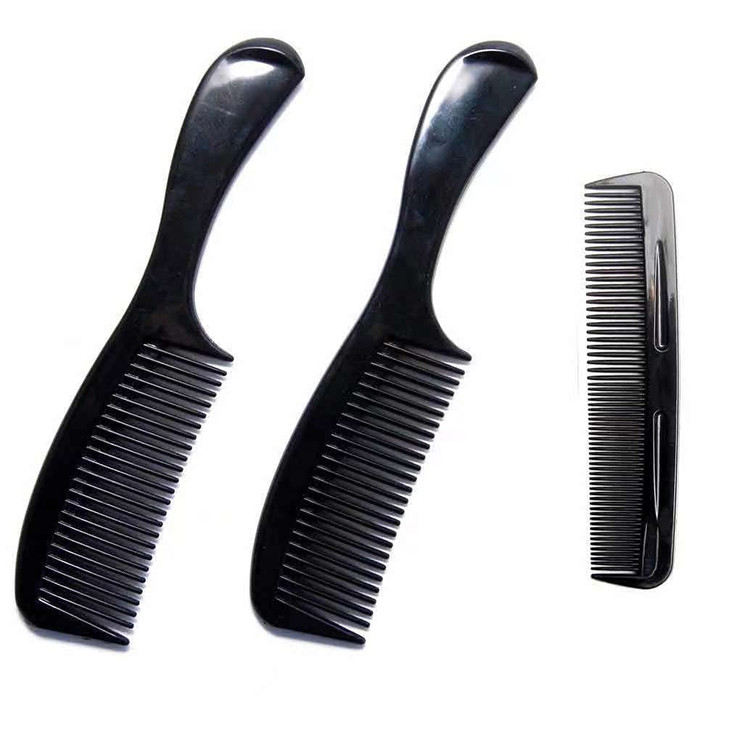 Soft N Style 2 Pack 8 inch Styling Essentials Round Handle Comb included 5 Favorict Pocket Comb