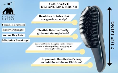 GBS Detangling Brush For Women and Girls Dry and Wet Hair Brush Detangler for All Hair Types Eliminate Tangles and Knots
