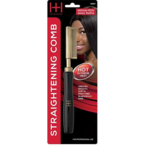 Hot & Hotter Thermal Straightening Comb - Medium Teeth (Model 5501) - Gold Finish Pressing Comb for Stove Top - Classic Manual Hair Straightener for online at globaldelivered