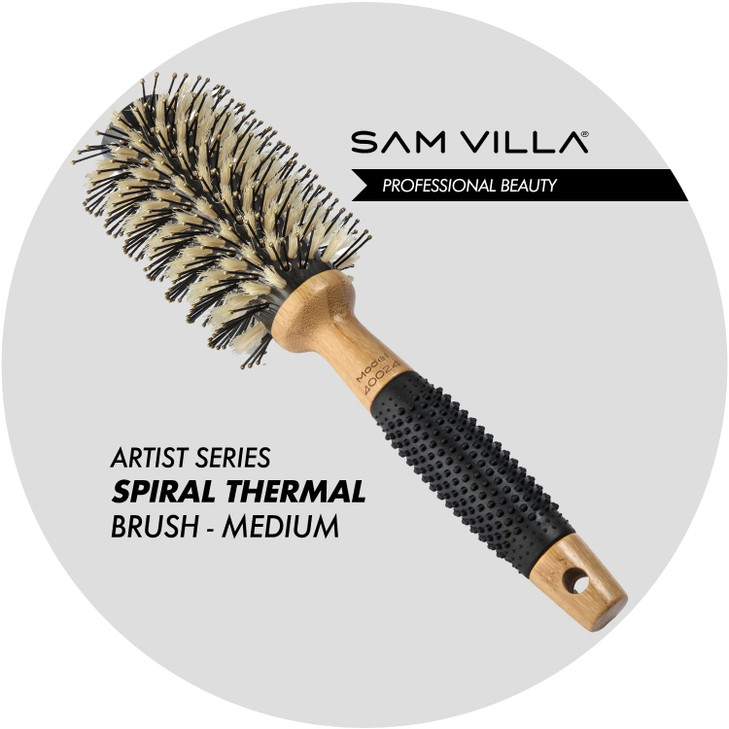 Sam Villa Artist Series Nylon Boar Bristle Hair Brush Spiral Thermal Styling Brush