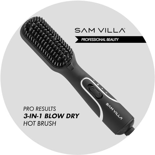 Sam Villa Pro Results 3in1 Blow Dryer Brush Straightener Blowout Brush