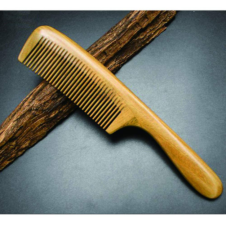 Hair Comb Wooden Comb Tooth And Fine Tooth Wood CombGreen Sandalwood Women and Men Hair Combs MR04