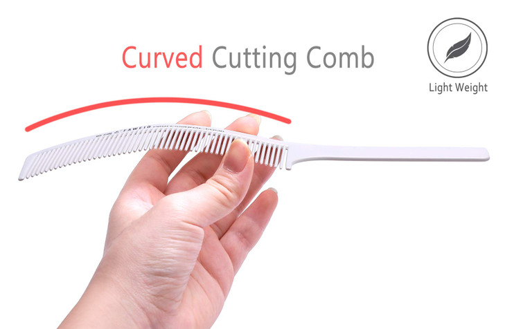 PERFEHAIR Curved Barber Clipper Comb Flat Top Hair Cutting Comb for Men White