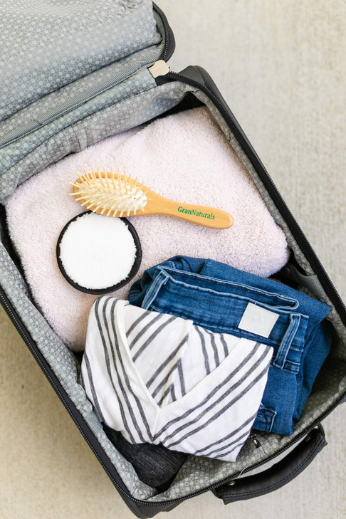 Small Hair Brush for Purse Wooden Bristle Detangler Hairbrush For Detangling Women Men Kids Wet or Dry Hair Natural Wood