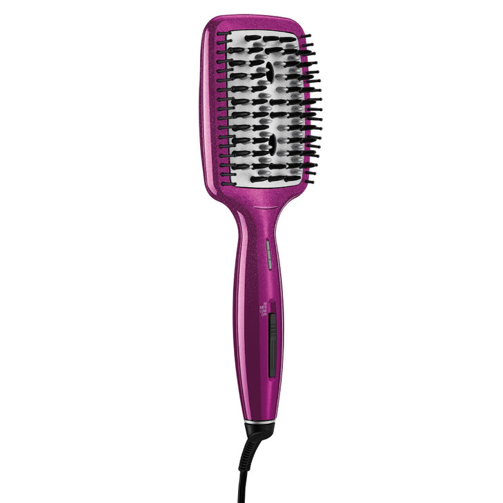 Conair DiamondInfused Ceramic Smoothing Hot BrushStraightening Brush Pink 400 Degree HighHeat with 3 Settings