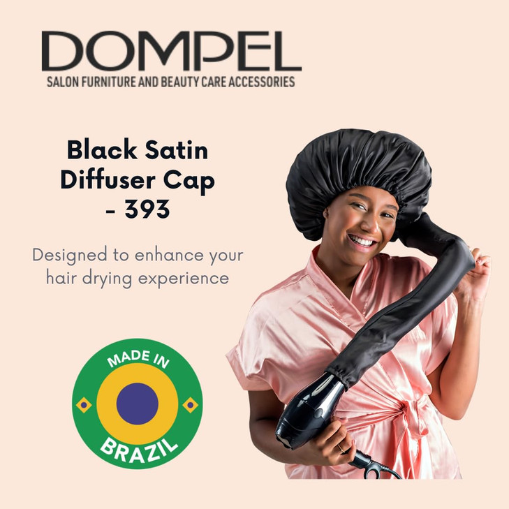 Dompel Black Satin Diffuser Cap Enhance Hair Drying Reduce Frizz Model 393