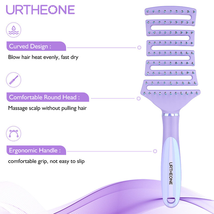 Hair Brush Curved Vented Detangling Hair Brushes for Women Men Wet or Dry HairFaster Blow Drying Styling Professional Pa