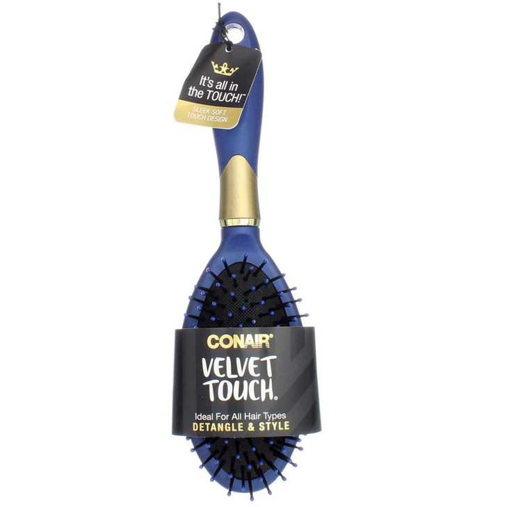 Conair Velvet Touch Round Cushion Based Hair Brush 1 ea Pack of 3