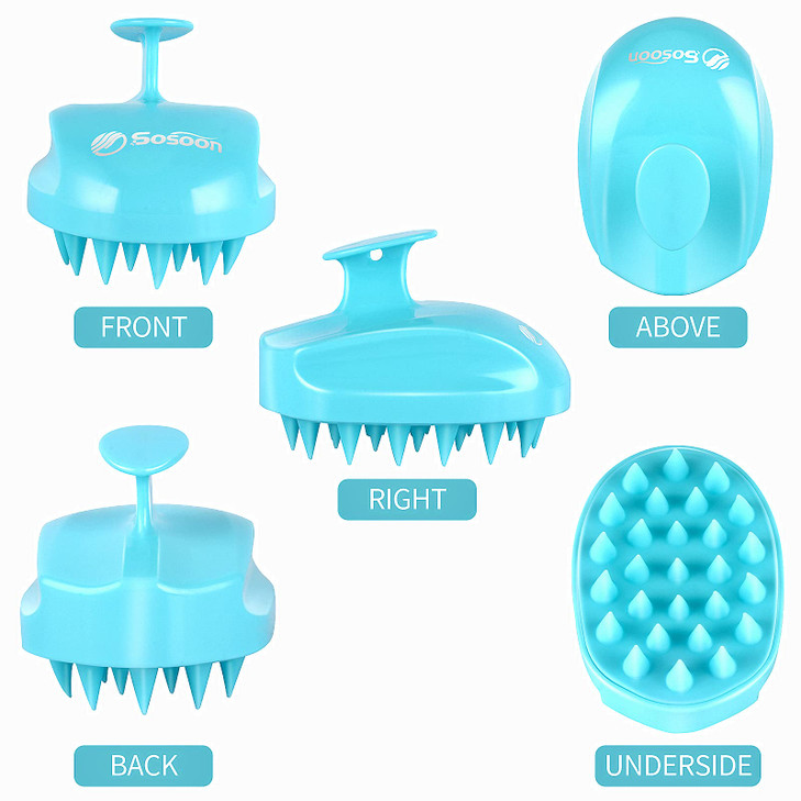 Scalp Massager Shampoo Brush Hair Scalp Scrubber Shower Hair Brush Head Massager for Stress Relax Hair Growth Dandruff B