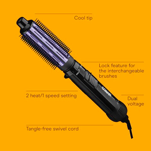 Conair 2in1 Hot Air Curling Combo Includes 15inch Curl Brush and 1inch Aluminum Bristle Brush