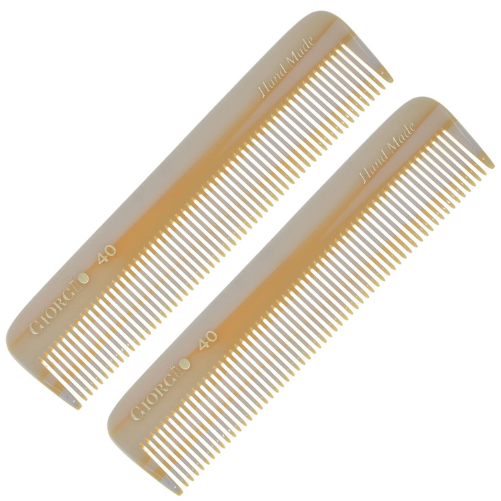 Giorgio G40 Handmade All Fine Tooth Pocket Comb Hair Comb Straightener for Everyday Grooming Styling Hair Mustache and B