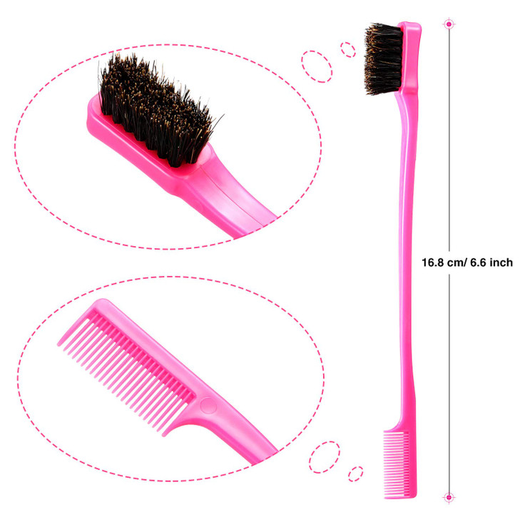 5 Pieces Hair Edge Brush Double Sided Control Hair Brush Comb Combo Pack Smooth Comb Grooming 5 Colors