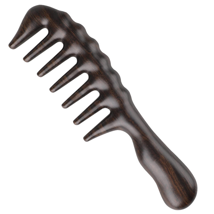 Onedor Handmade 100 Natural Black Sandalwood Hair Combs AntiStatic Sandalwood Scent Natural Hair Detangler Wooden Comb T