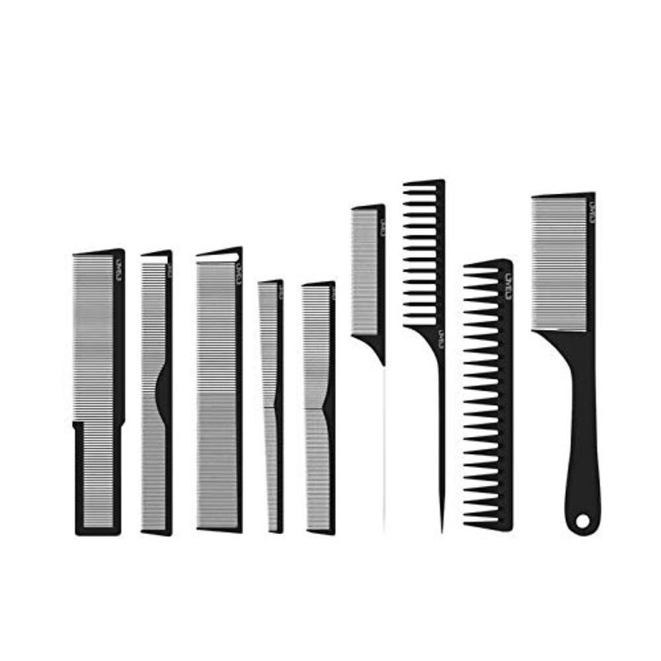 L3 Carbon Comb Set Professional Salon and Barbershop Quality Barbers and Hair Stylist