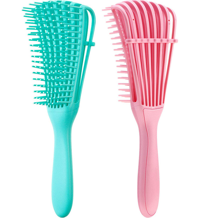 2 Pieces Detangling Brush for Afro AmericaAfrican Hair Textured 3a to 4c Kinky WavyCurlyCoilyWetDryOilThickLong Hair Kno
