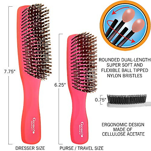Giorgio GIO1 Gentle Hair Brush Dresser Size Wet Dry Pro Hair Brush Detangler Soft for Sensitive Scalp Good For Men Women