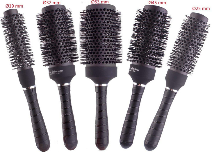 PERFEHAIR Round Thermal Brush Set Professional Nano Ceramic Ionic Barrel Hair Styling Blow Drying Curling Brush 5 Differ