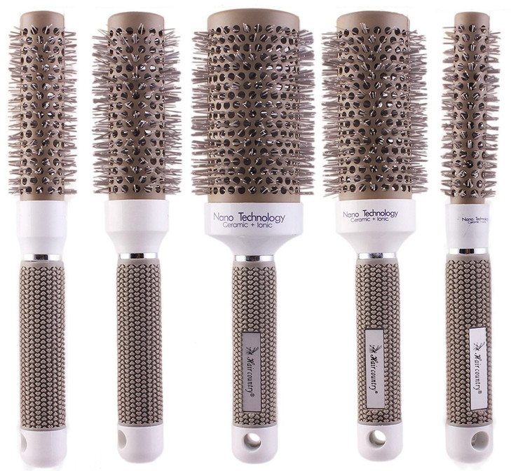 PERFEHAIR Round Thermal Brush Set Professional Nano Ceramic Ionic Barrel Hair Styling Blow Drying Curling Brush 5 Differ