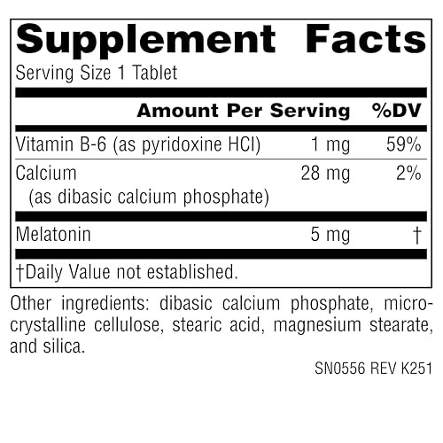 Source Naturals Sleep Science Melatonin, Helps Promote Sleep*, Non-GMO Validated - 5 mg - 60 Vegan Tablets