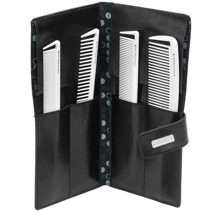 Sam Villa Signature Series Professional 8Piece Cutting Hair Parting Comb Set With Case