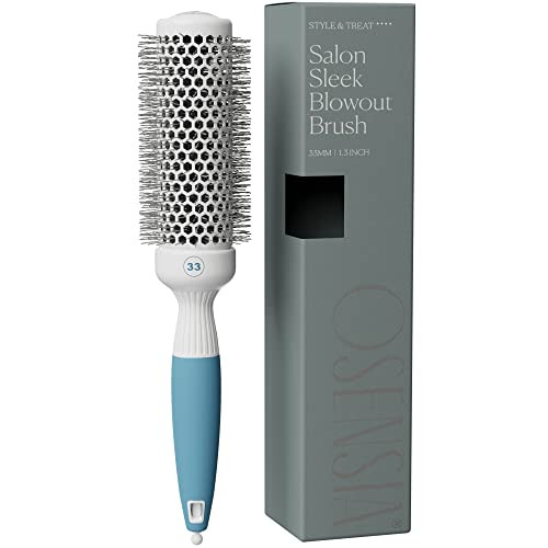 Professional Round Brush for Blow Drying Small Ceramic Ionic Thermal Barrel Brush for Sleek Precise Heat Styling and Sal