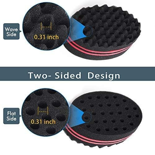 Magic Twist Hair Sponge Barber Hair Brush Sponge Styling Tool For Afro Curl Coils Dreadlocks 2 PACK