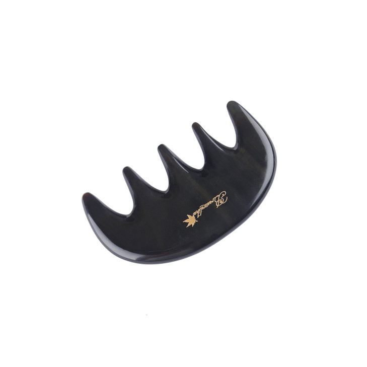 Breezelike Wide Tooth Hair Comb No Static Mini Pocket Comb for Massage Natural Black Buffalo Horn Comb