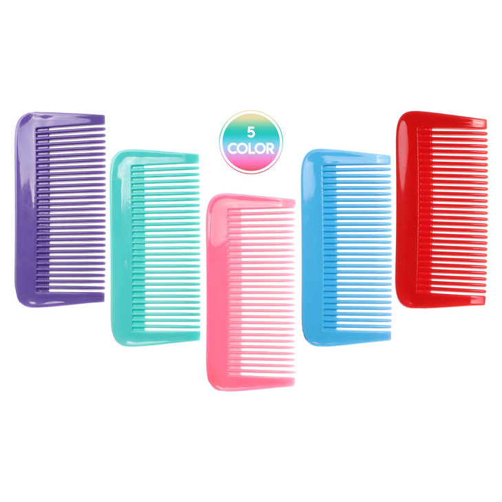 QITIMIR Colorful Fine Tooth Hair Comb Set Kids comb Pocket Combs 5 Colors in Pack Inc Hair Combs For WomenMen and Kids B