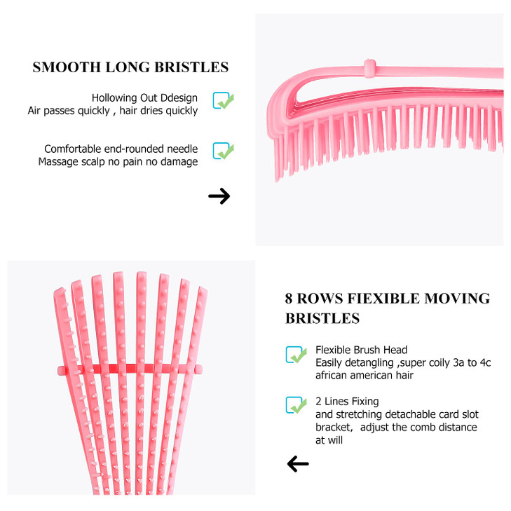 Detangling Hair Brush Detangling brush for Adults and Kids Comb Set for Kinky Curly Coily and Wavy Hair For Wet and Dry