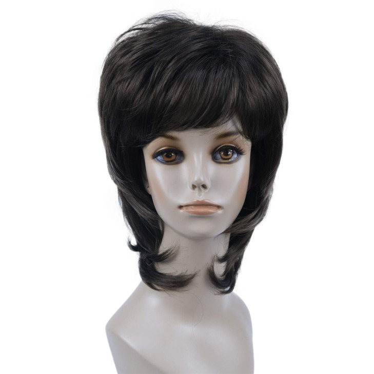 Wiginway Short Straight Synthetic Wigs Layered Shaggy Hair Fashion Bob Wig for Women Medium Brown