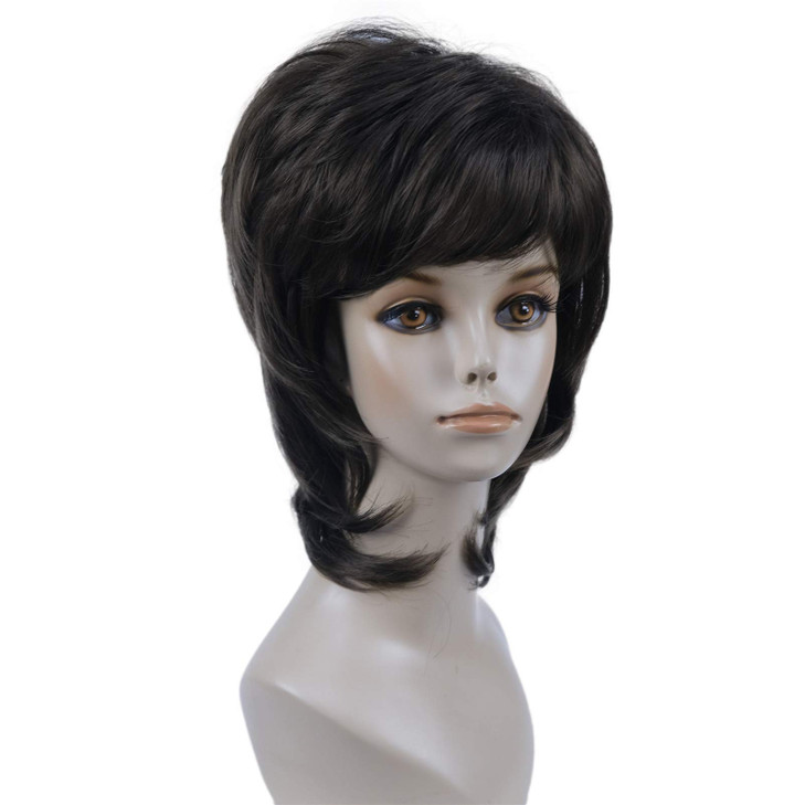 Wiginway Short Straight Synthetic Wigs Layered Shaggy Hair Fashion Bob Wig for Women Medium Brown