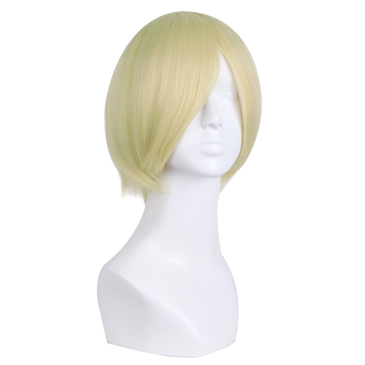 MapofBeauty 12 Inches30cm Short Straight Cosplay Costume Wig Party Wig BlondeLight Blonde