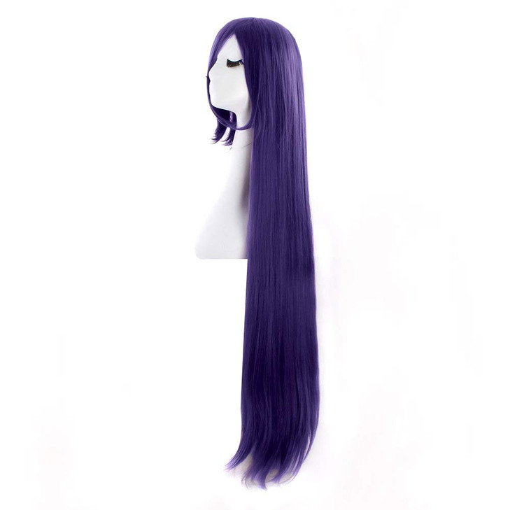 MapofBeauty 40 Inch 100 cm Anime Costume Long Straight Cosplay Wig Party Wig Dark Purple