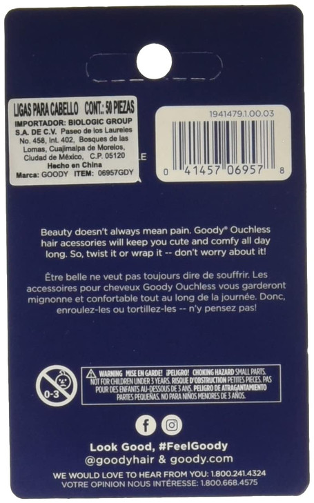 Goody WoMens Ouchless Latex Elastics, Brunette, 50 Count online at globaldelivered