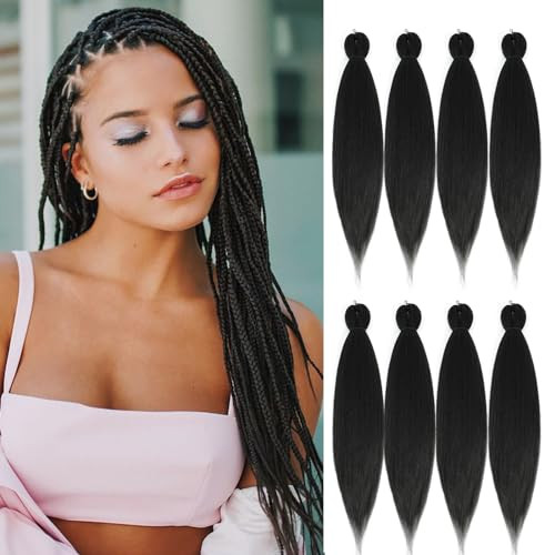 Braiding Hair Pre Stretched Long Pre Stretched Braiding Hair Extensions Braiding Hair Pre Stretched 16 Inch 8 Packs Synt