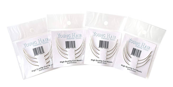 Young Hair 90mm C Shape Curved Hand Sewing Weaving Curl Needles for Human Hair Extension Sewin9cm12 Pieceslot