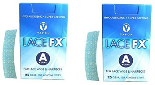 Lace FX A Curve Tape Hypoallergenic Wig Hair Piece Adhesive Tape 2 Packs by Vapon