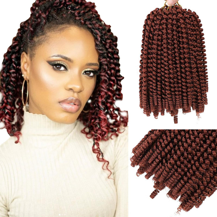 Spring Twist Hair 8 Inch 6 Packs Spring Twist Crochet Hair Spring Twist Braiding Hair For Passion Twist Butterfly Locs C