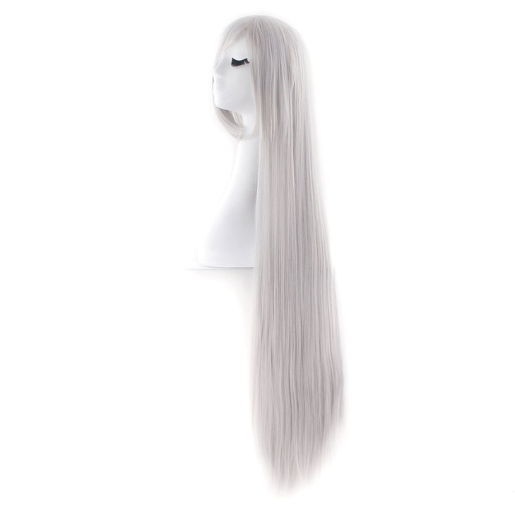 MapofBeauty 40 100cm Anime Costume Long Straight Cosplay Wig Party Wig Silver Gray