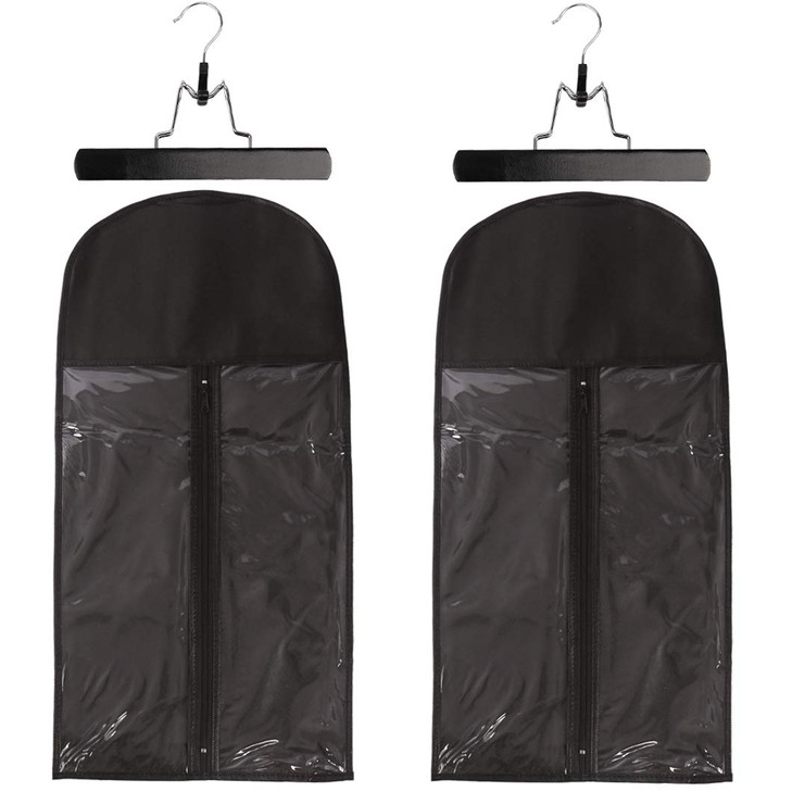Messen 2 PCS Extra Long Hair Extension Storage Bag with Hair Extension Hanger DustProof Wigs Hairpieces Storage Bag Stro