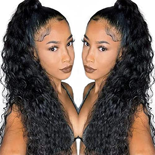 Fashion Icon 30 inch Long Drawstring Ponytail Synthetic High Puff Afro Clip in Ponytail Hair Extensions Black Deep Curly