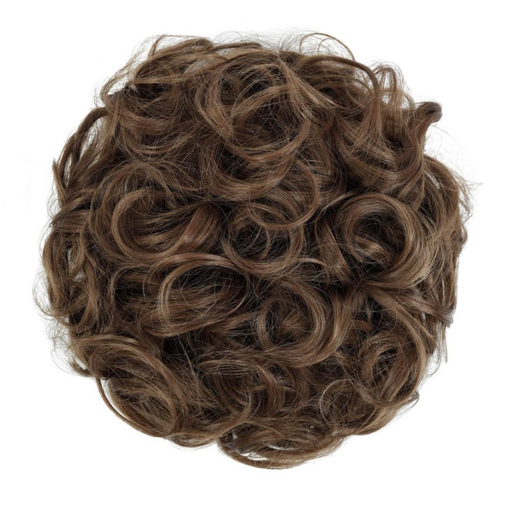 REOU Short Mess Curly Dish Bun Hair Extension Scrunchy Bun Chignon Buns Ponytail Hair Pieces for Women Easy Stretch Hair