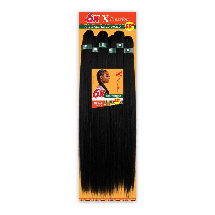 Sensationnel Xpression prestretched braiding hair 6x braid 58 inch all kanekalon flame retardant synthetic braid for box