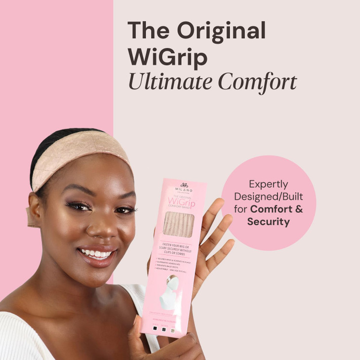 MILANO COLLECTION WiGrip The Original Comfort Wig Grip Band Adjustable Band for Glueless Support NonSlip Wig Grip Headba