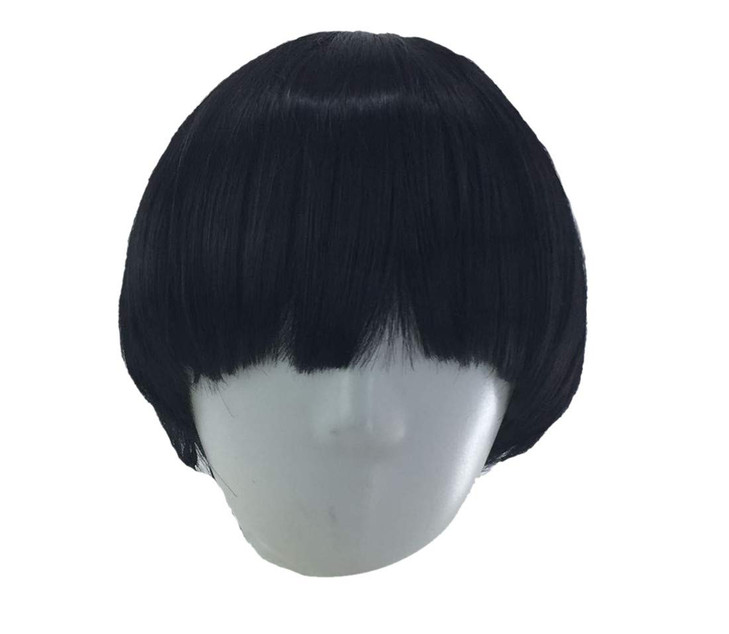 OYSRONG Women Mens Short Black Full Bang Hairstyle Straight Wig Cosplay Heat Resistant Fibre Wig