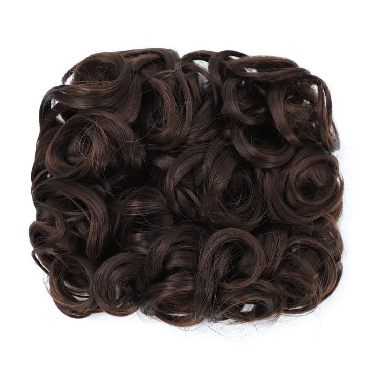SWACC Short Messy Curly Dish Hair Bun Extension Easy Stretch hair Combs Clip in Ponytail Extension Scrunchie Chignon Tra