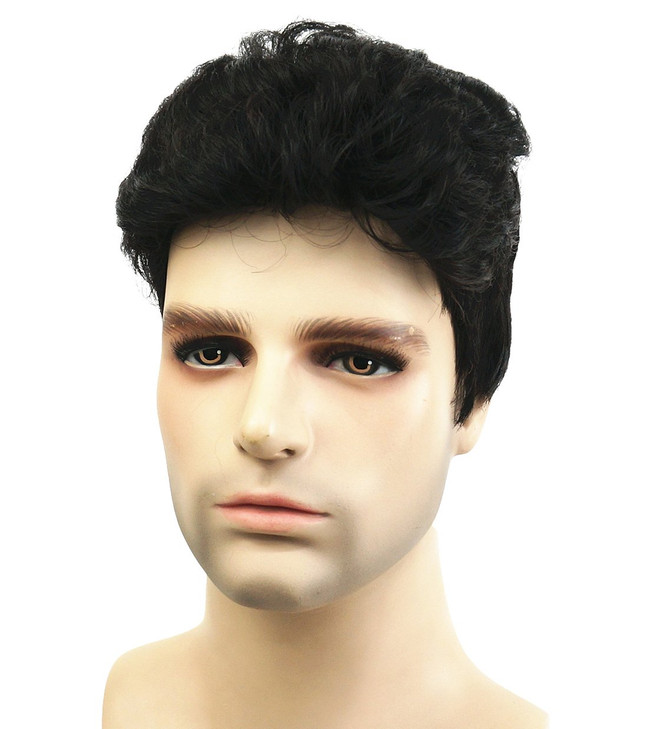 Wiginway Men Short Black Straight Wig Natural Looking Daily Casual Wear Synthetic Haircut Wig 6 Inch 4RA6 Black