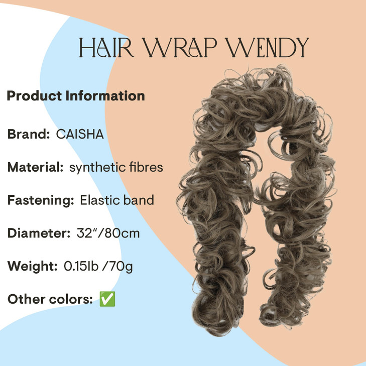 CAISHA Hairpiece Hair Wrap Heatresistant Synthetic Fibres Curly Messy Updo Red Dark Brown Mix HW41