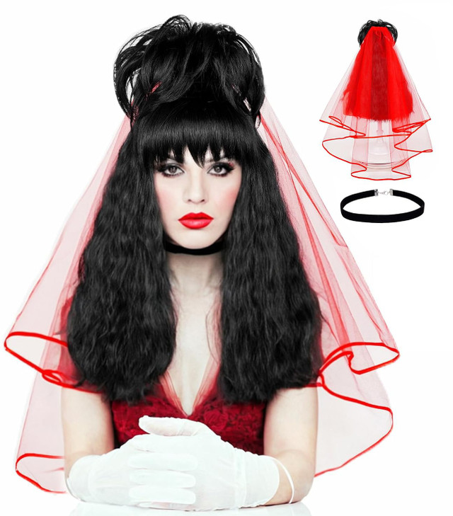 LABEAUT Black and White Wig with Bangs Short Curly Wavy Hair for Women 2021 Two Tone Half and Half Party Halloween Wig F