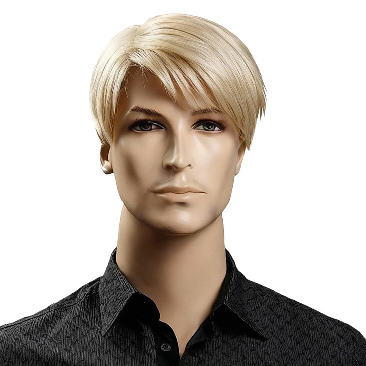 Kalyss 8 Short Straight Mens Blonde Color Wig Heat Resistant Synthetic Hair Wig blonde